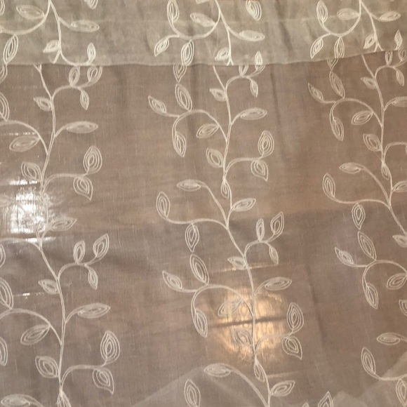 duck river Other - Four panels of tan curtains with white leafs